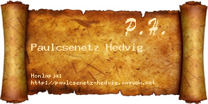 Paulcsenetz Hedvig névjegykártya
